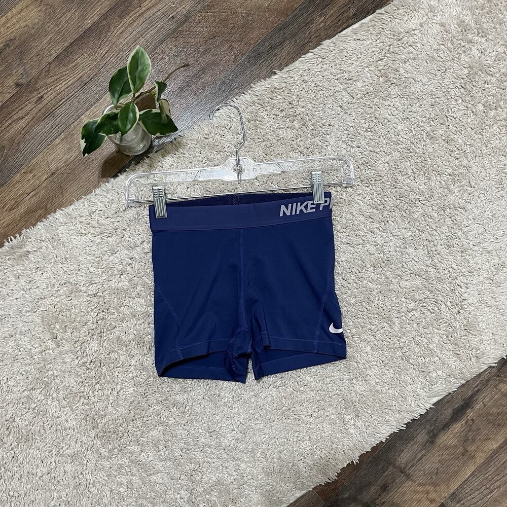 Nike Pro Dri-Fit XS Blue Body-Hugging Athletic Athleisure Compression Shorts